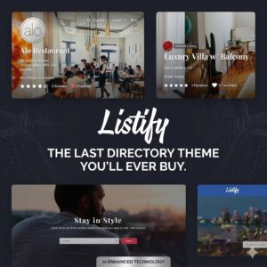 Listify - The Premier WordPress Directory Theme PLR & MRR100% Original Content: Identical to the official release. Optimized for developers: License key and support not included.